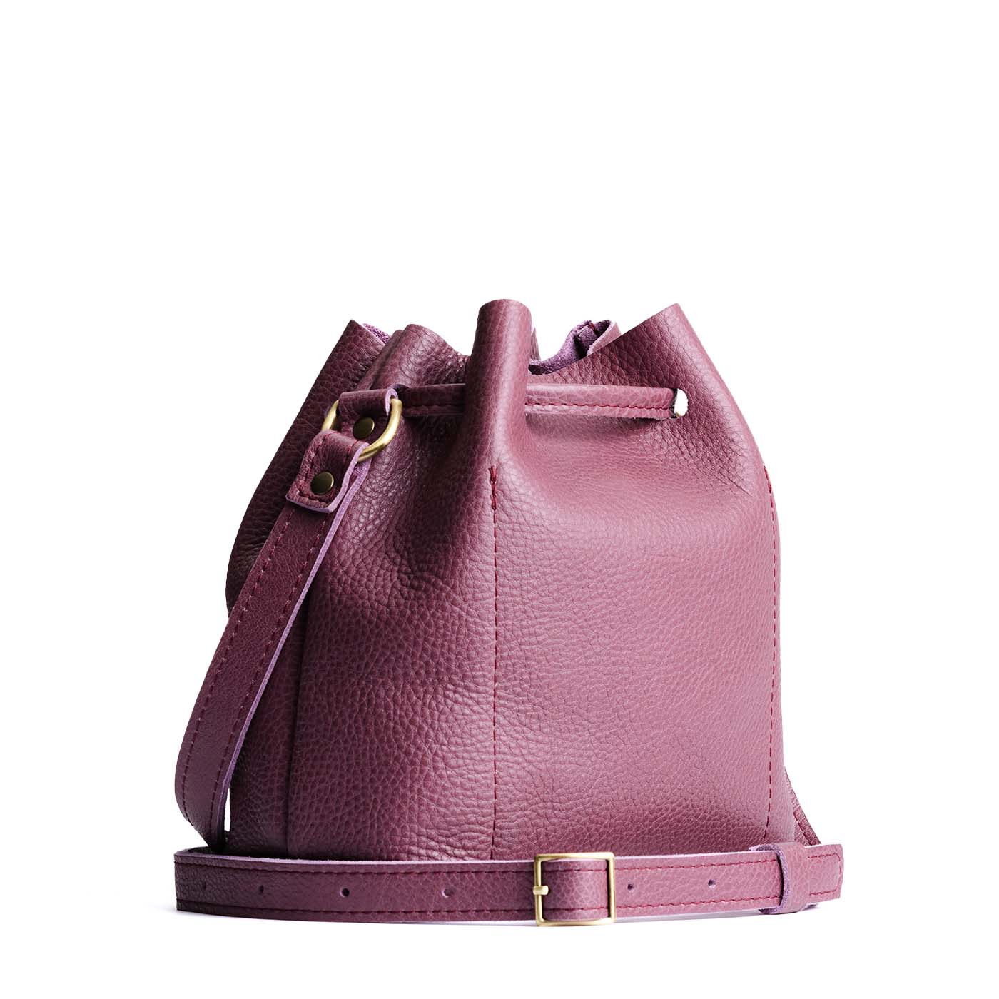 Leather Bucket Bag with Adjustable Crossbody Strap