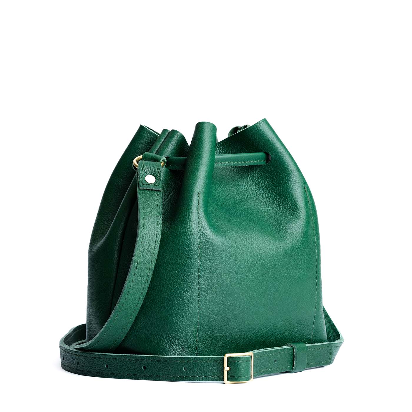 Leather Bucket Bag with Adjustable Crossbody Strap