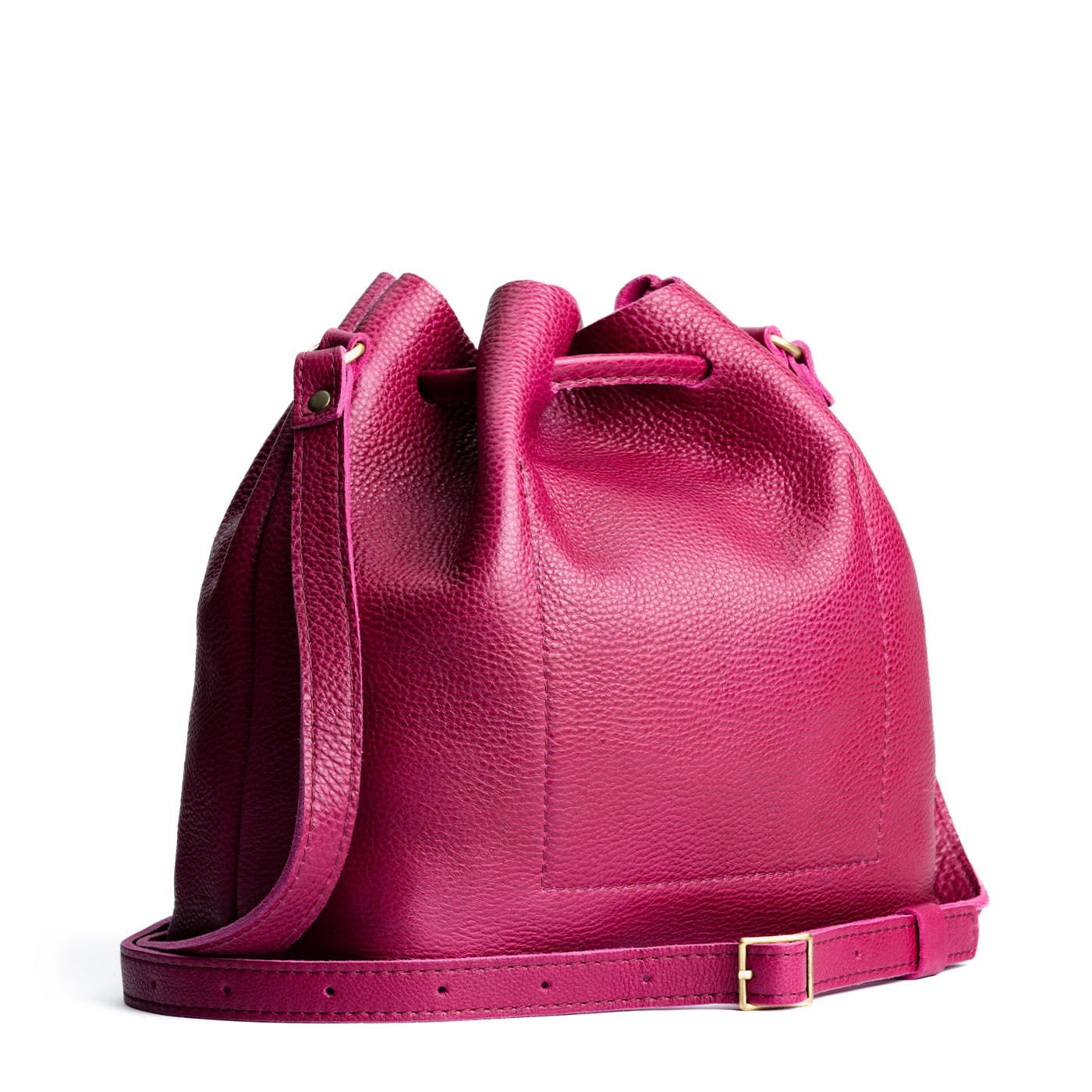 Leather Bucket Bag with Adjustable Crossbody Strap