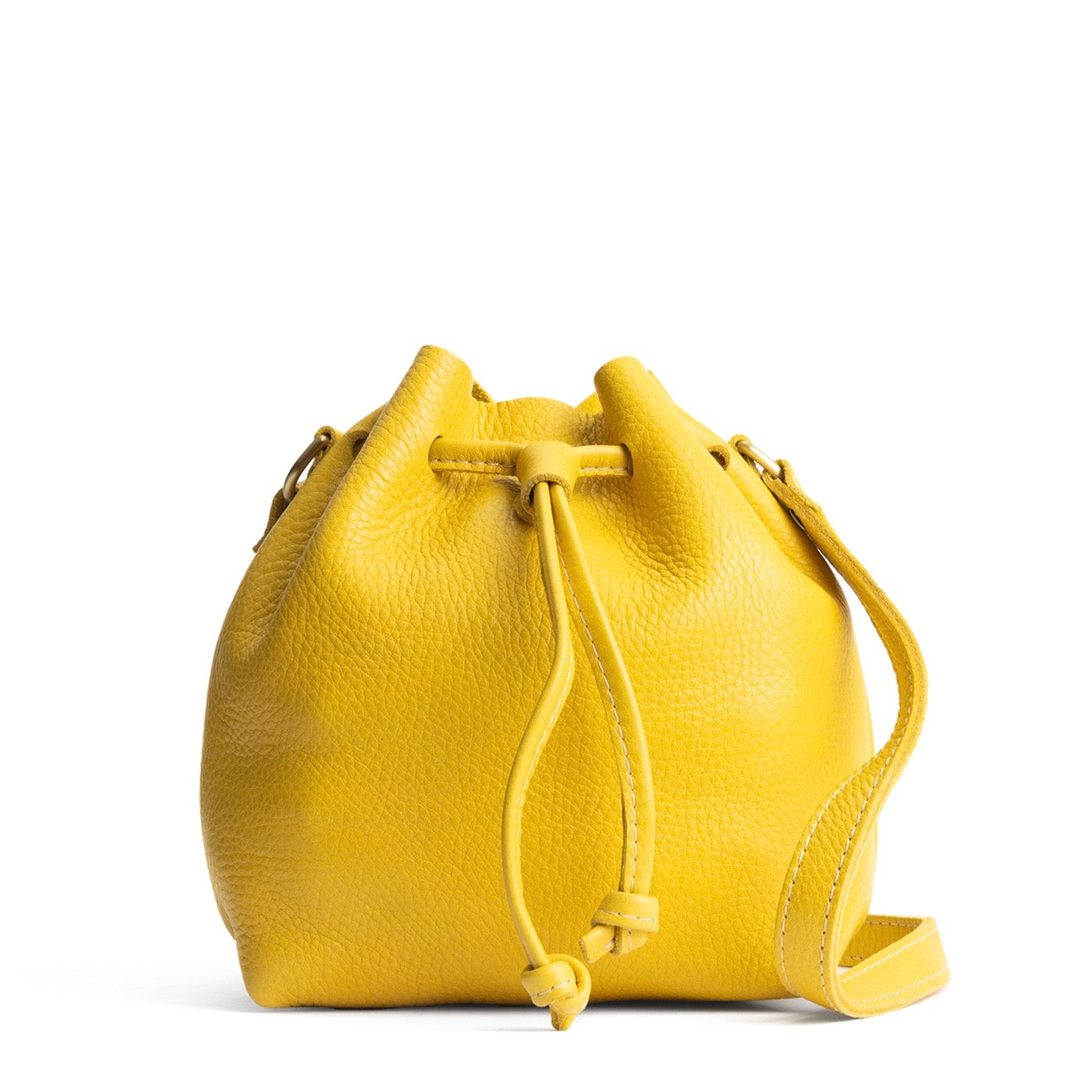 Leather Bucket Bag with Adjustable Crossbody Strap