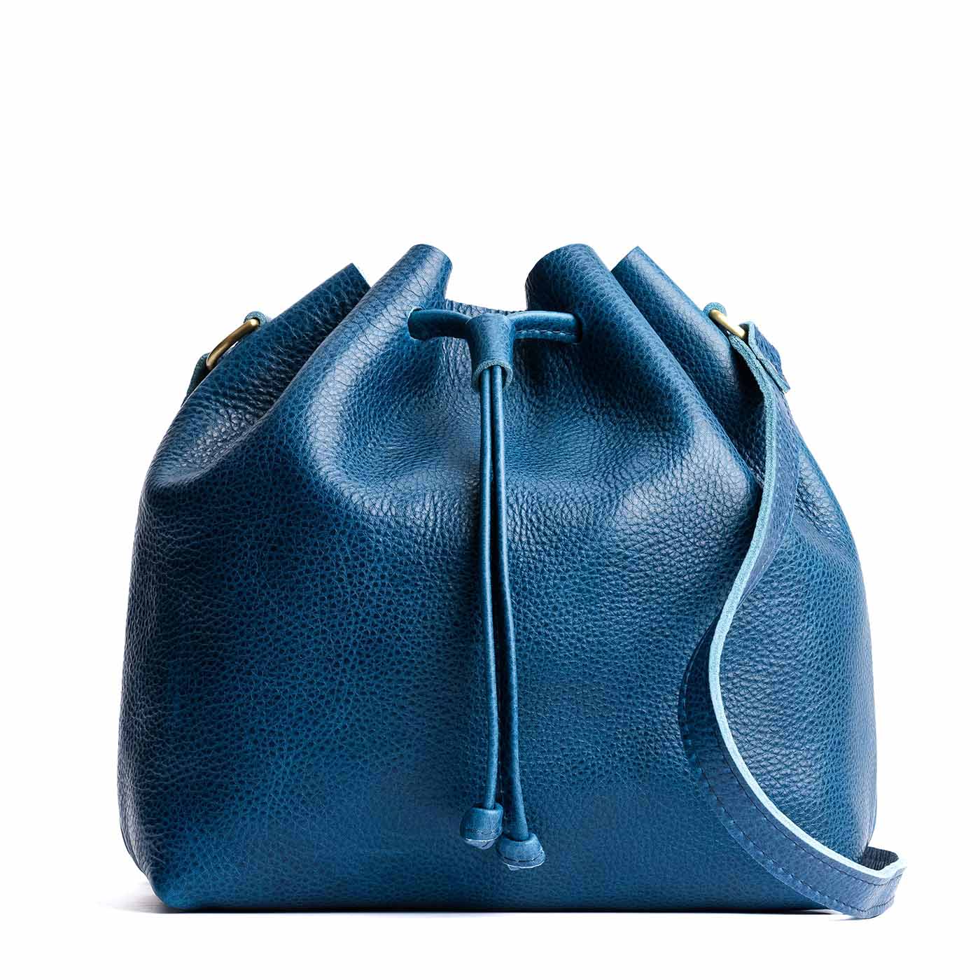 Leather Bucket Bag with Adjustable Crossbody Strap