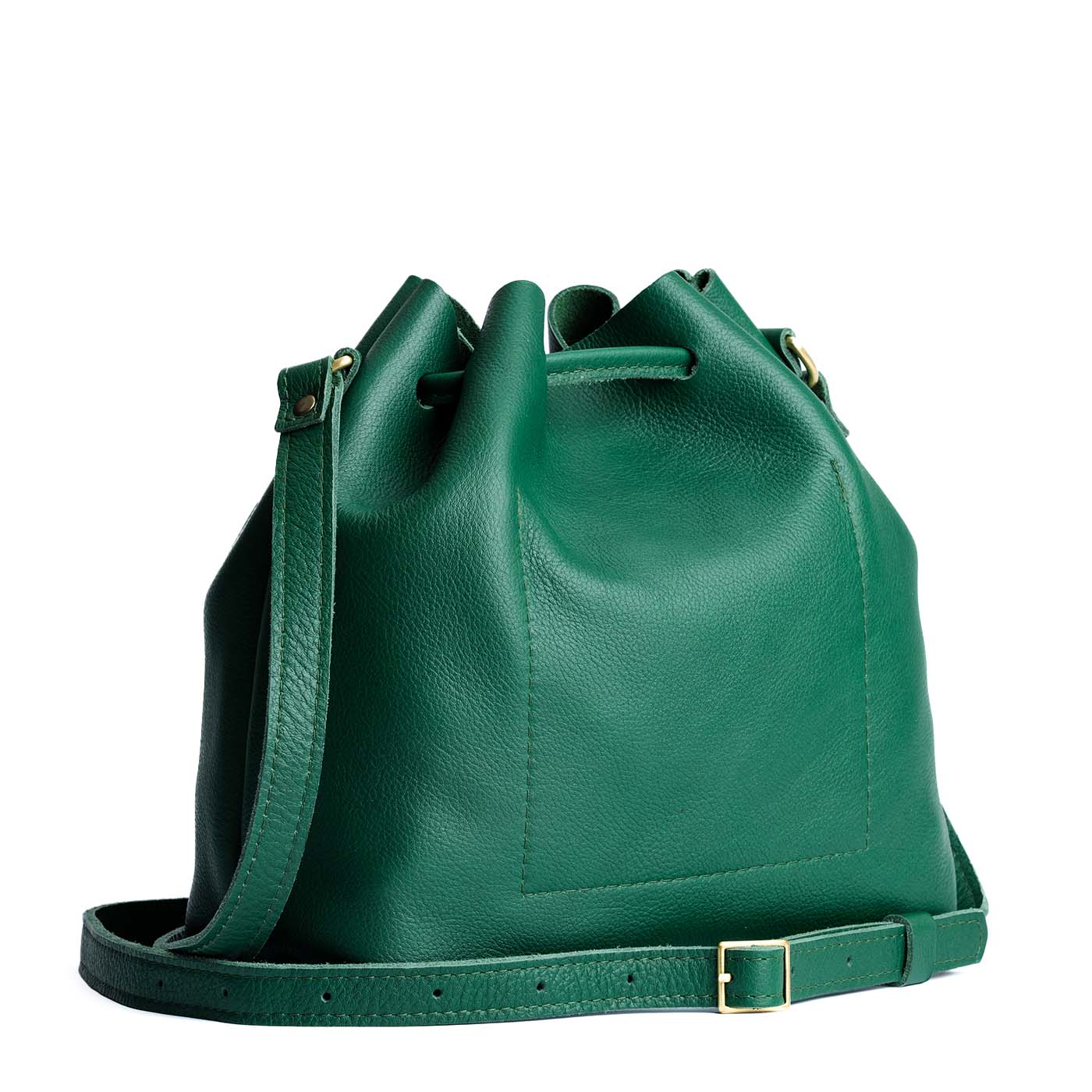 Leather Bucket Bag with Adjustable Crossbody Strap