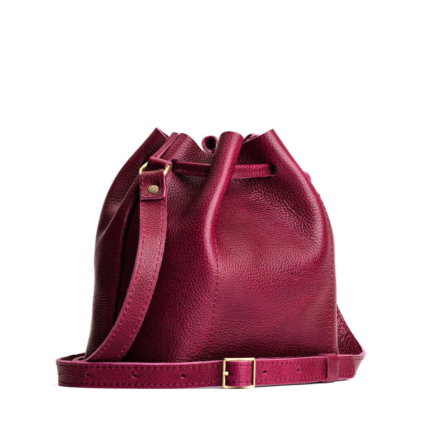 Leather Bucket Bag with Adjustable Crossbody Strap