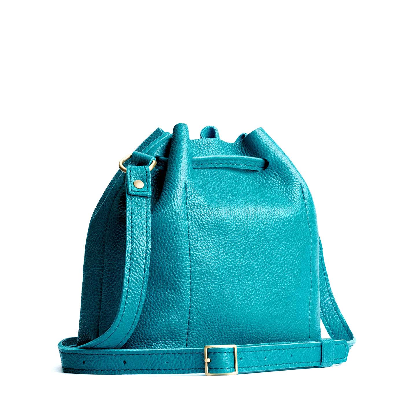 Leather Bucket Bag with Adjustable Crossbody Strap