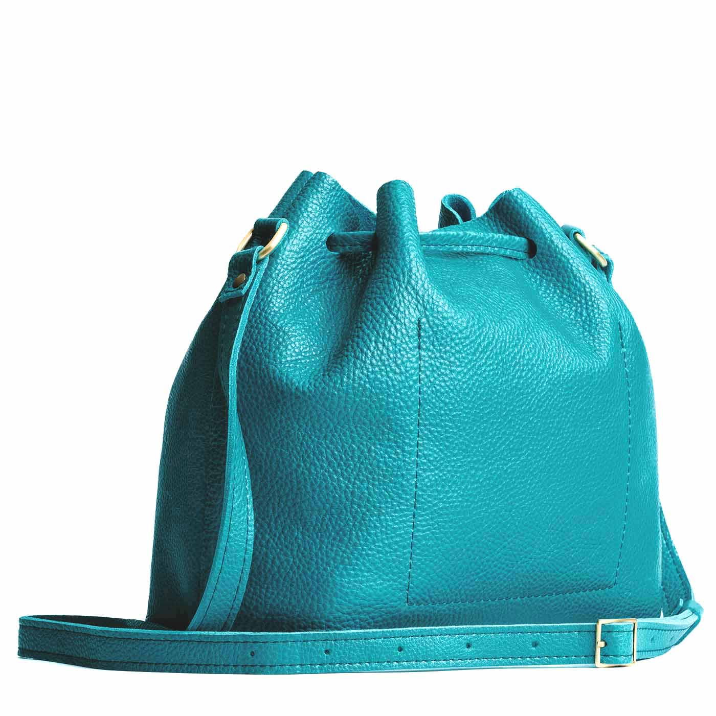 Leather Bucket Bag with Adjustable Crossbody Strap