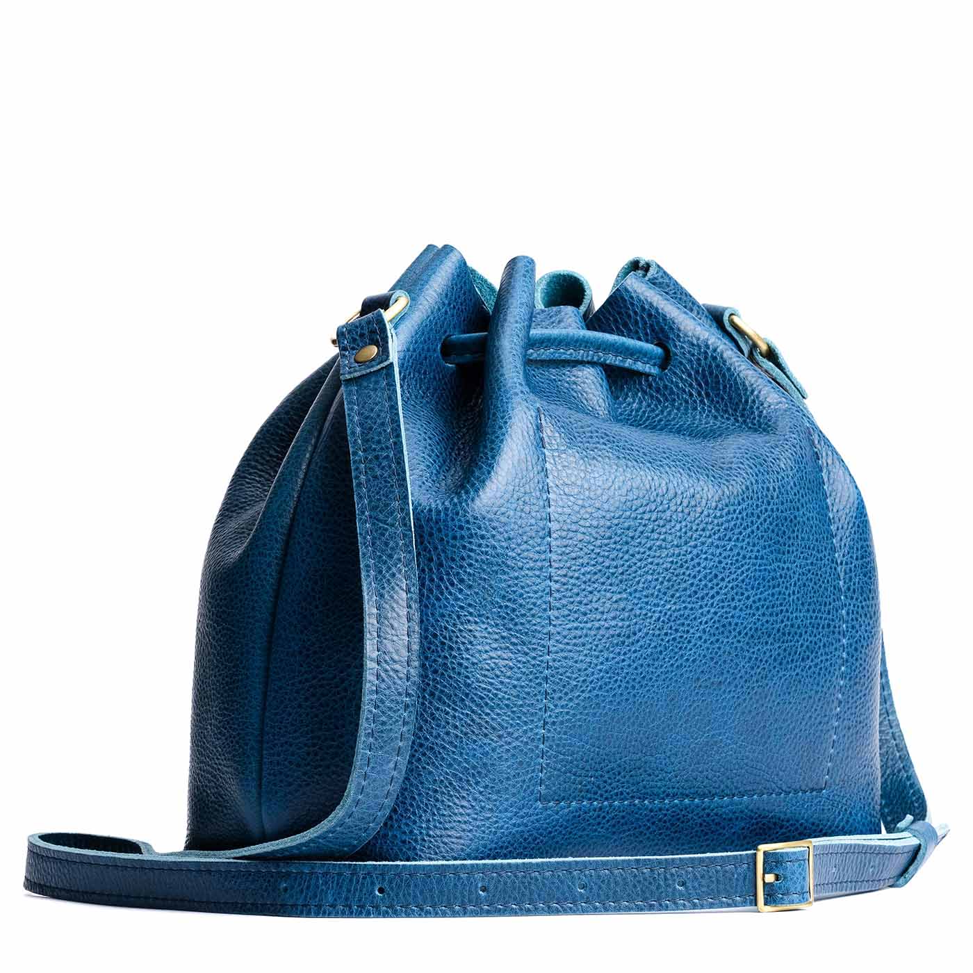 Leather Bucket Bag with Adjustable Crossbody Strap