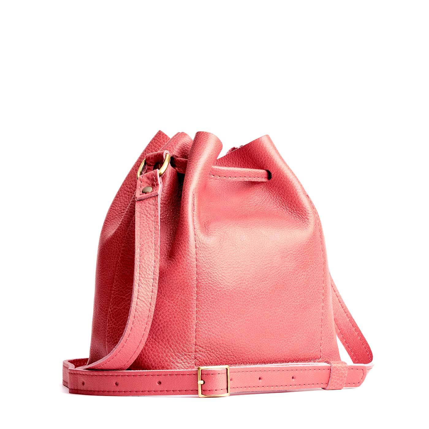 Leather Bucket Bag with Adjustable Crossbody Strap