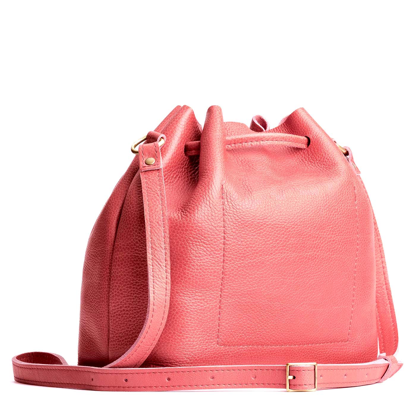 Leather Bucket Bag with Adjustable Crossbody Strap
