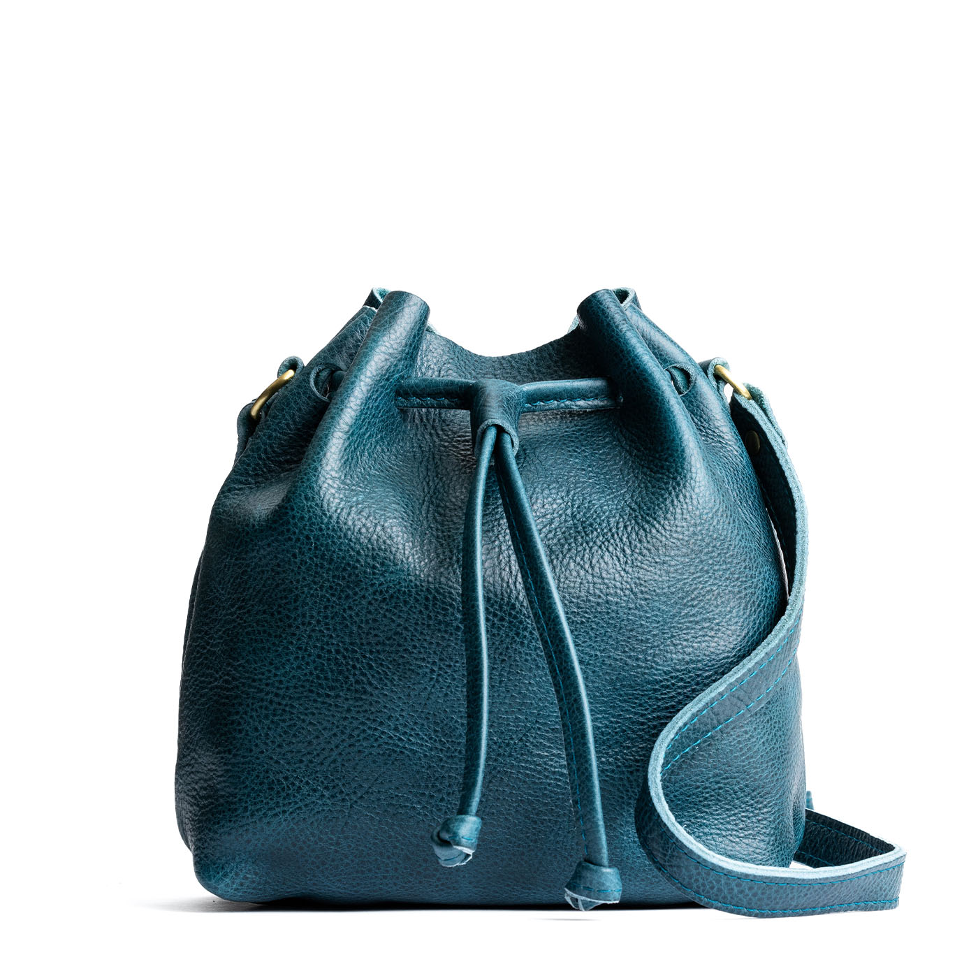 Leather Bucket Bag with Adjustable Crossbody Strap