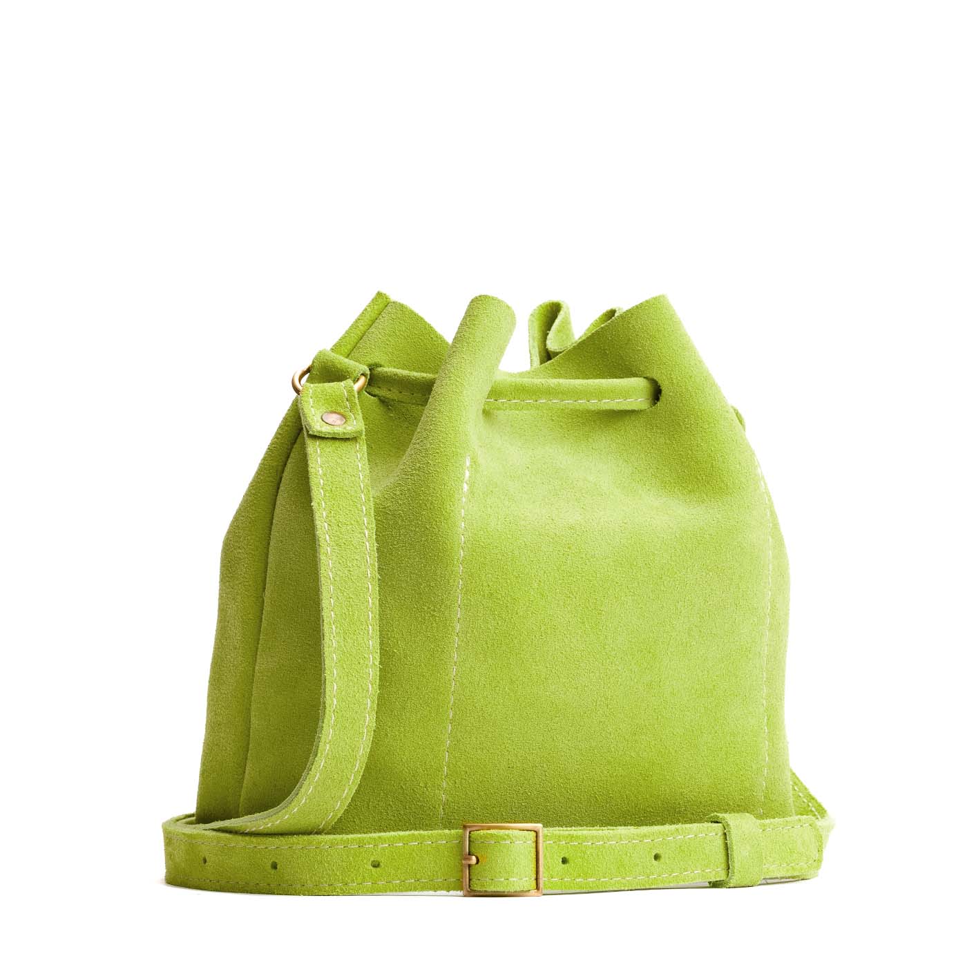 Leather Bucket Bag with Adjustable Crossbody Strap
