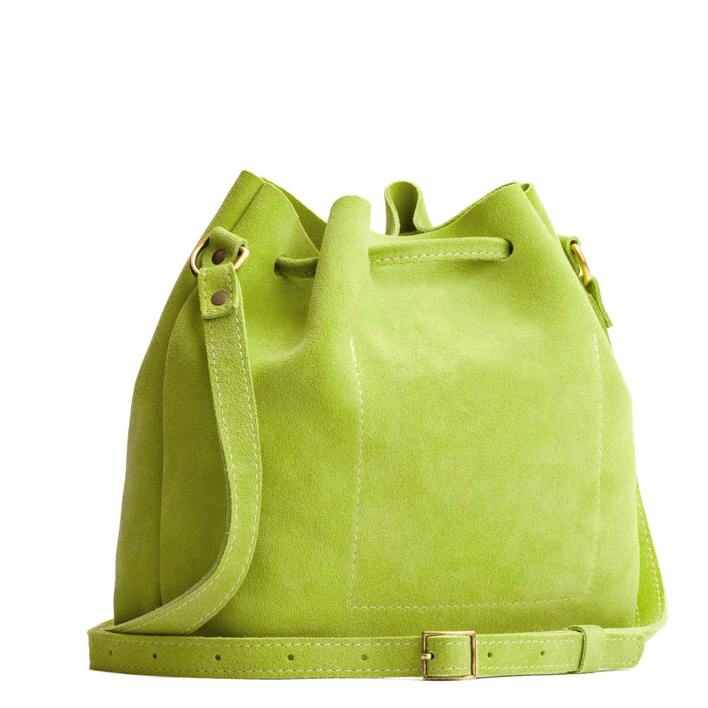 Leather Bucket Bag with Adjustable Crossbody Strap