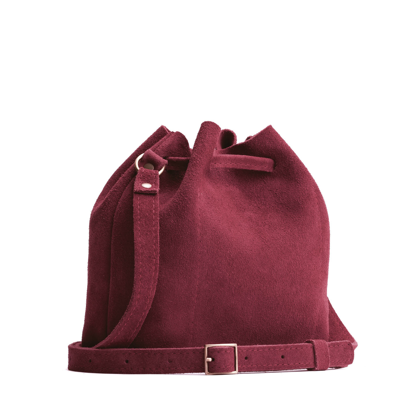Leather Bucket Bag with Adjustable Crossbody Strap