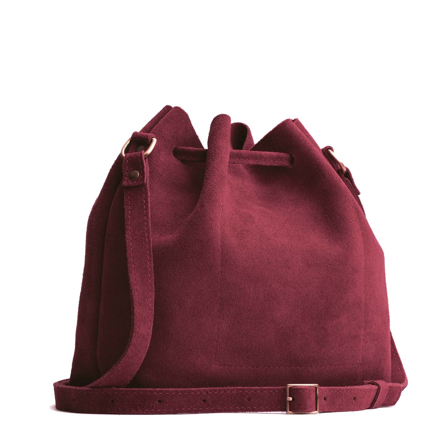 Leather Bucket Bag with Adjustable Crossbody Strap