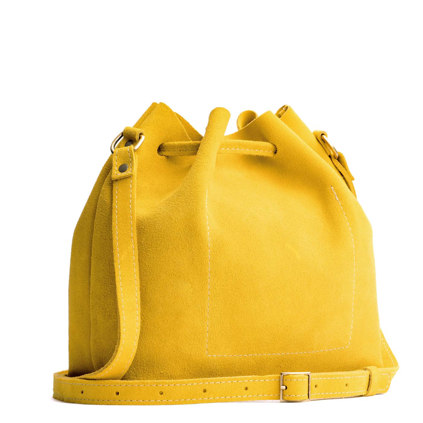 Leather Bucket Bag with Adjustable Crossbody Strap