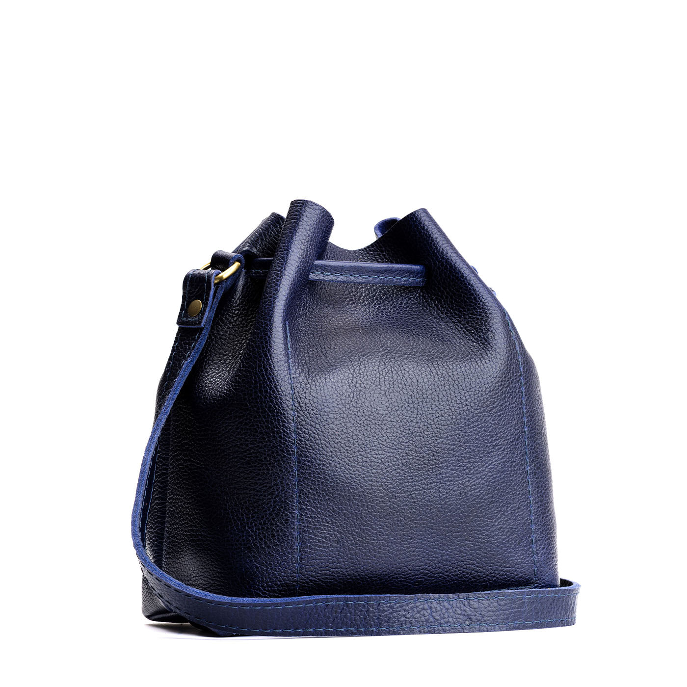Leather Bucket Bag with Adjustable Crossbody Strap