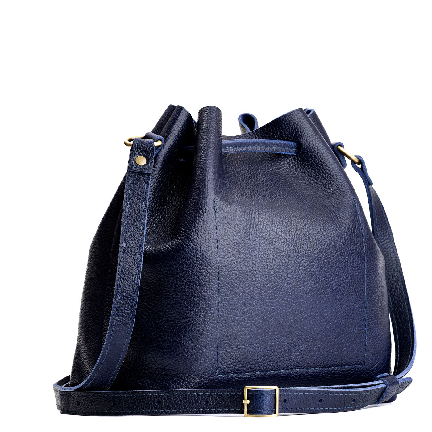 Leather Bucket Bag with Adjustable Crossbody Strap