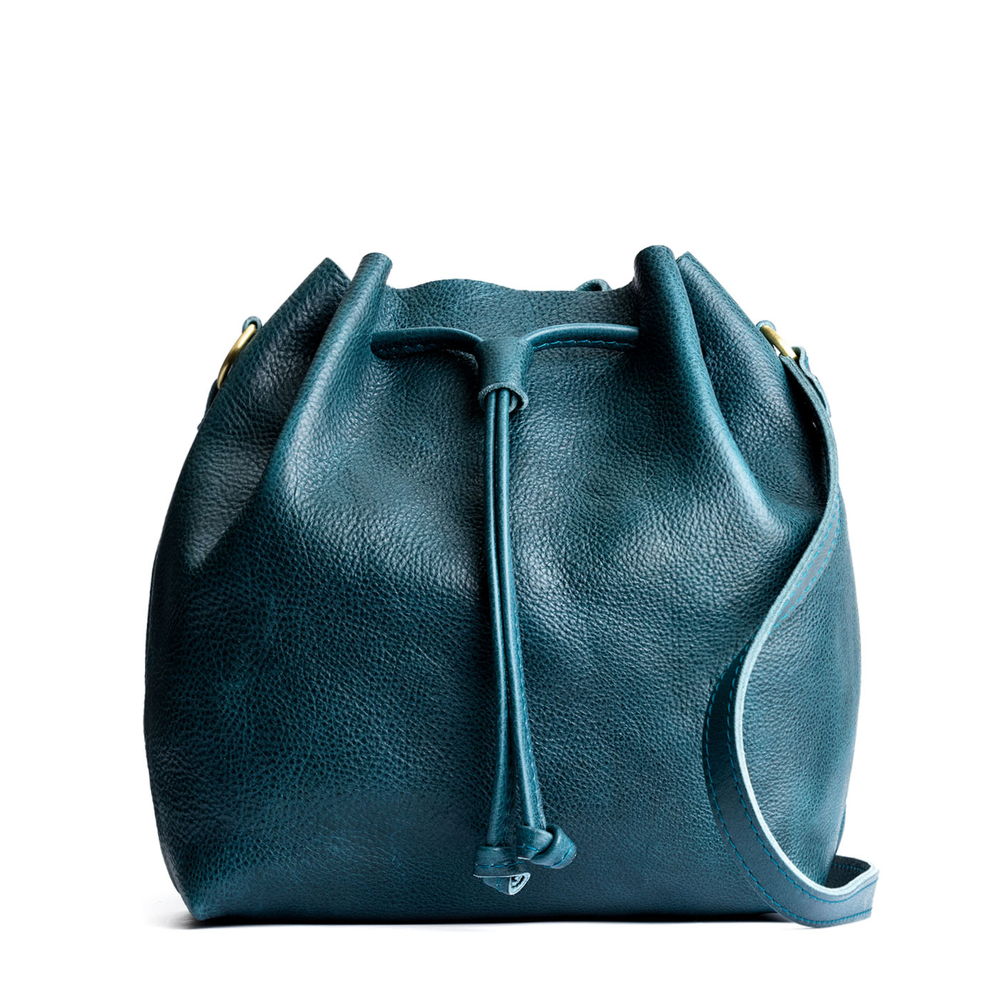 Leather Bucket Bag with Adjustable Crossbody Strap