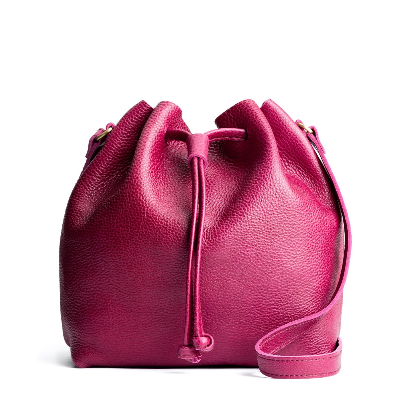 Leather Bucket Bag with Adjustable Crossbody Strap