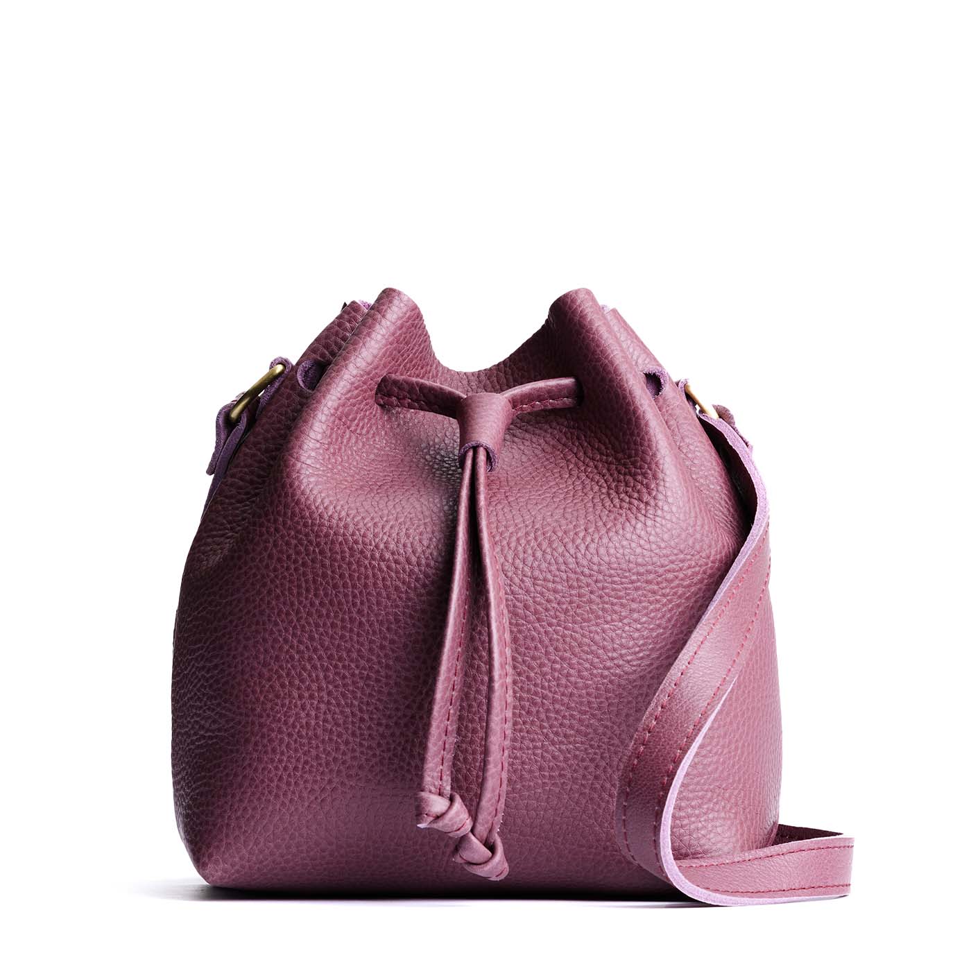 Leather Bucket Bag with Adjustable Crossbody Strap