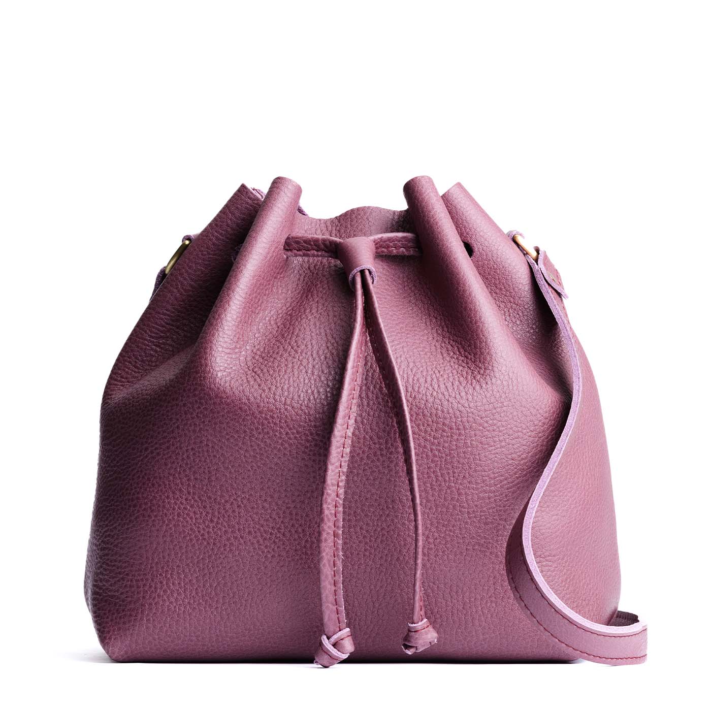 Leather Bucket Bag with Adjustable Crossbody Strap
