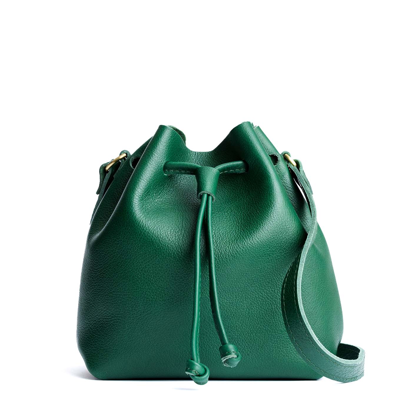 Leather Bucket Bag with Adjustable Crossbody Strap