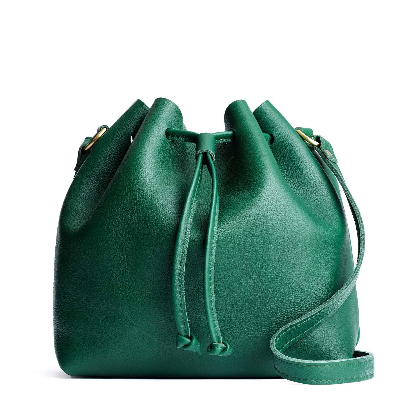 Leather Bucket Bag with Adjustable Crossbody Strap