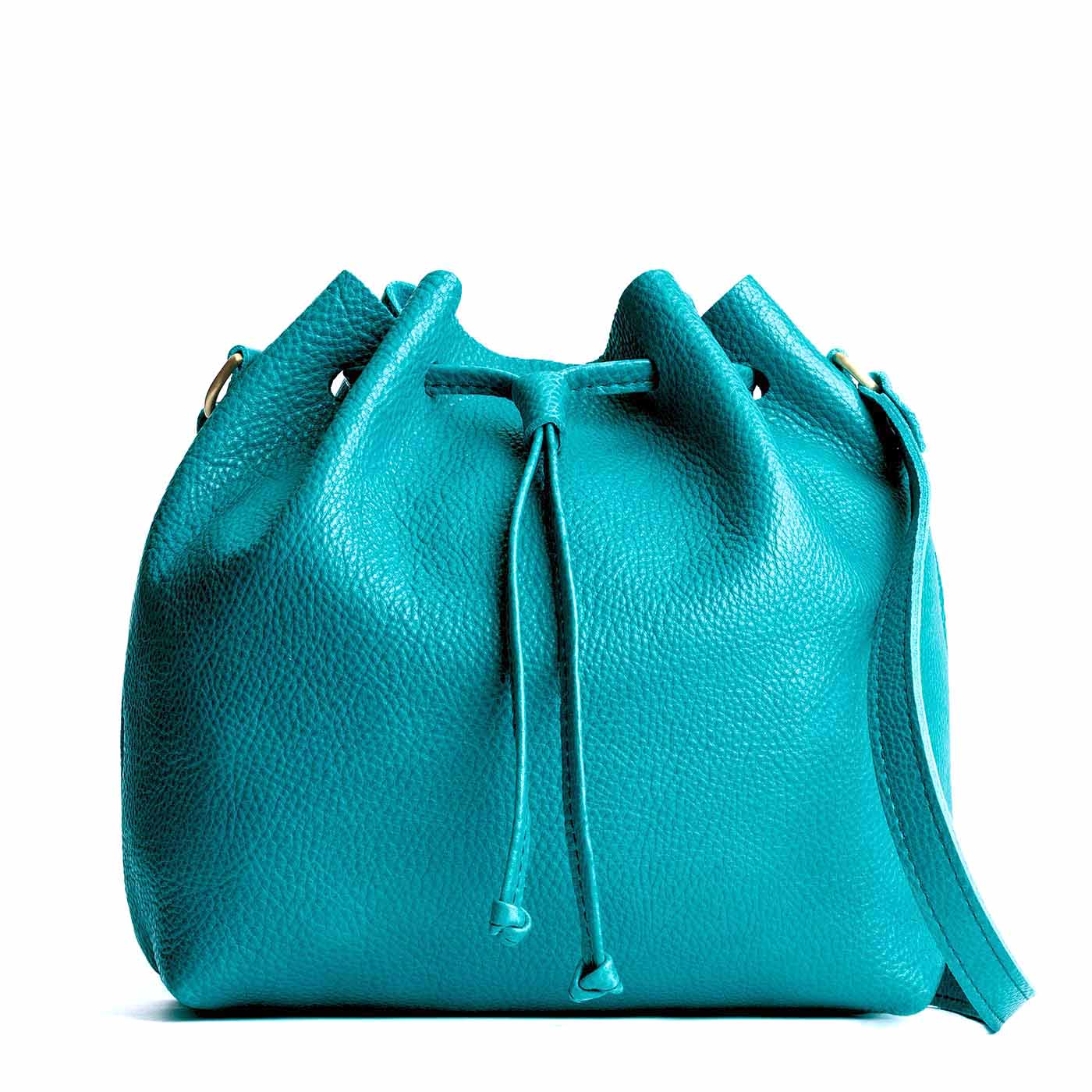 Leather Bucket Bag with Adjustable Crossbody Strap