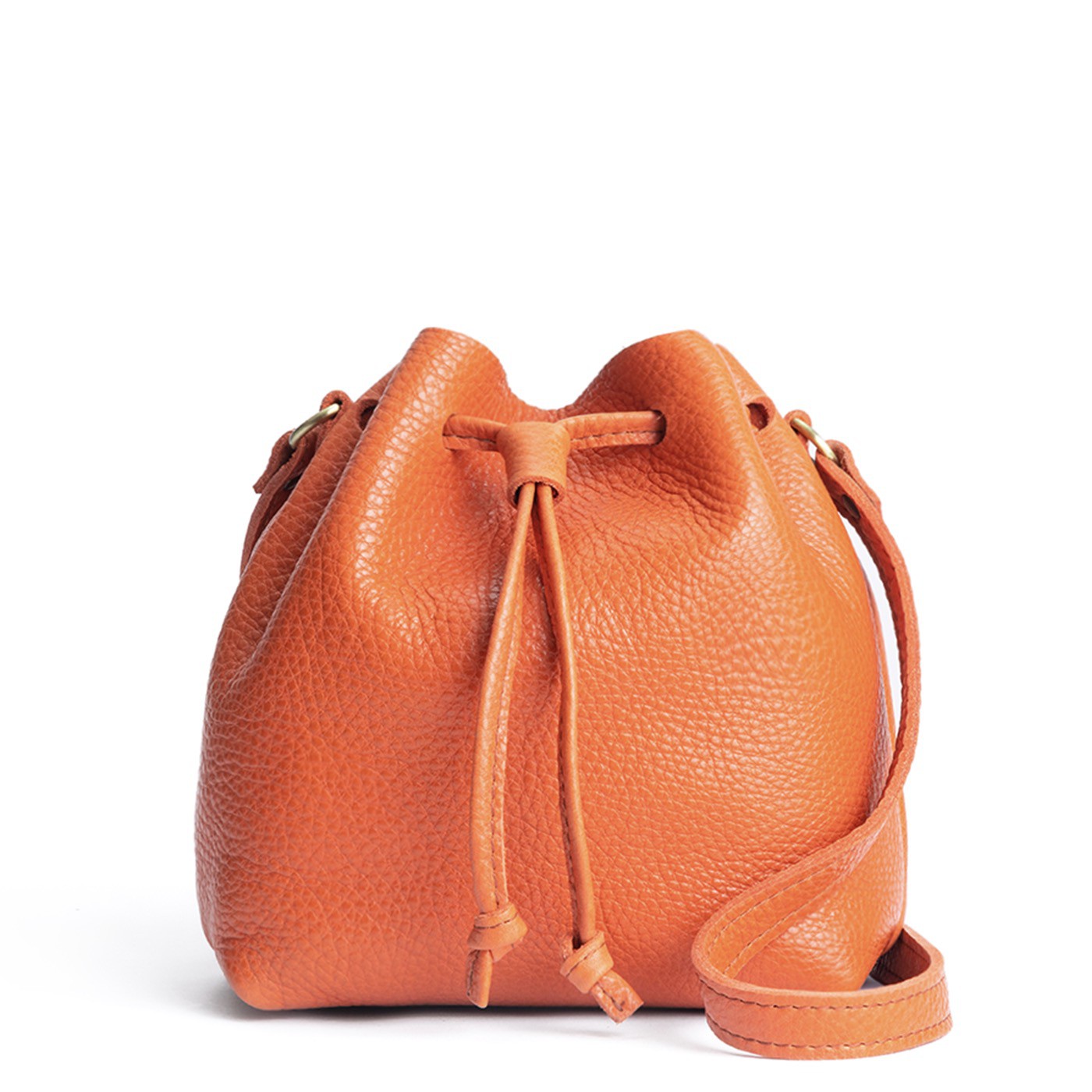 Leather Bucket Bag with Adjustable Crossbody Strap