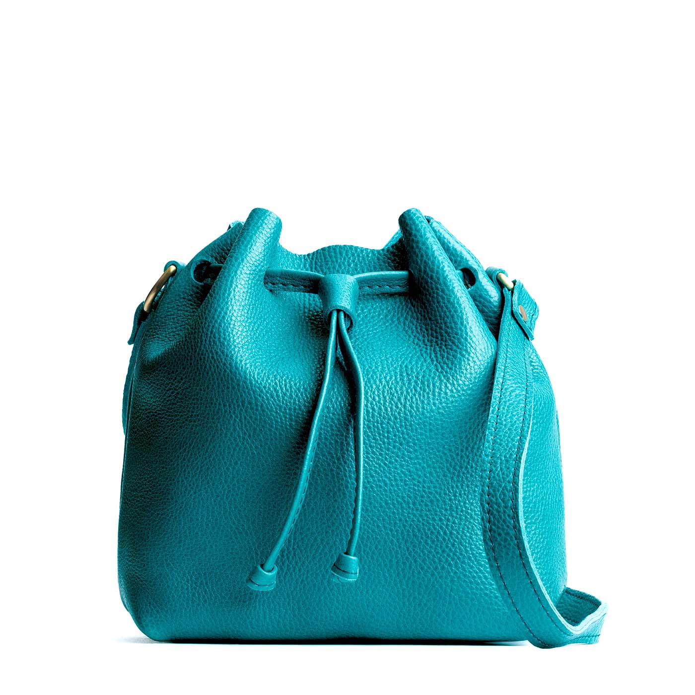Leather Bucket Bag with Adjustable Crossbody Strap