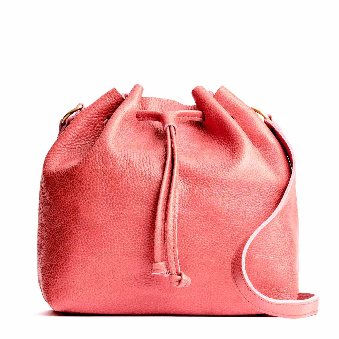 Leather Bucket Bag with Adjustable Crossbody Strap