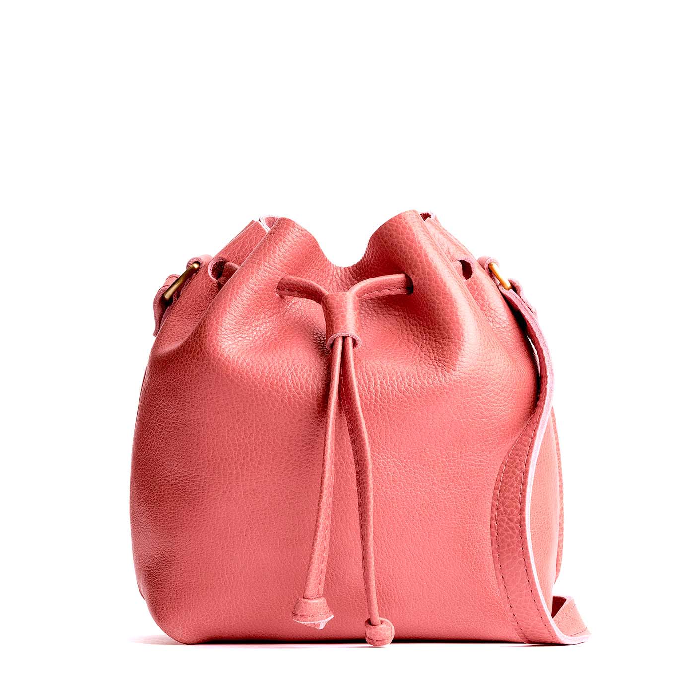 Leather Bucket Bag with Adjustable Crossbody Strap