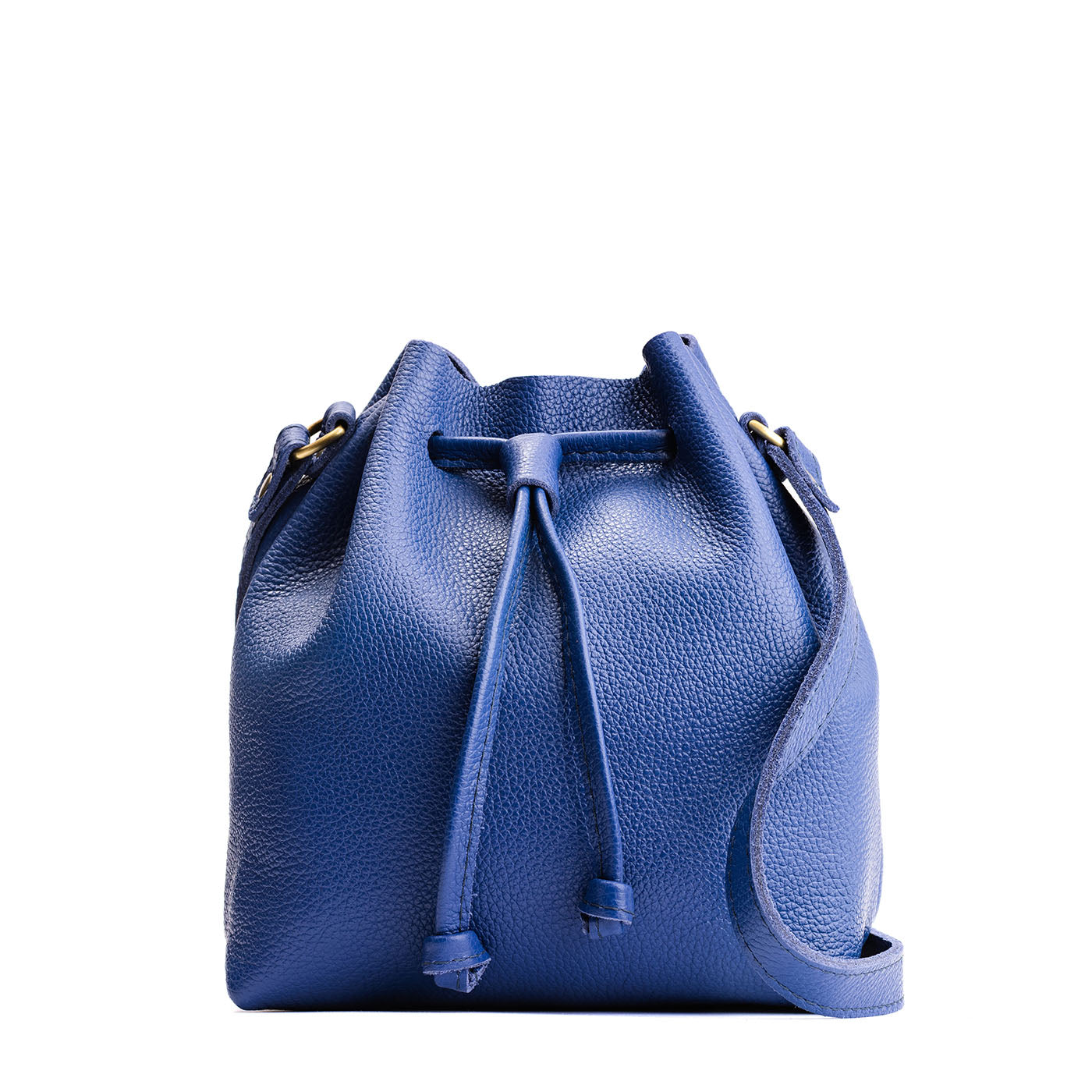 Leather Bucket Bag with Adjustable Crossbody Strap