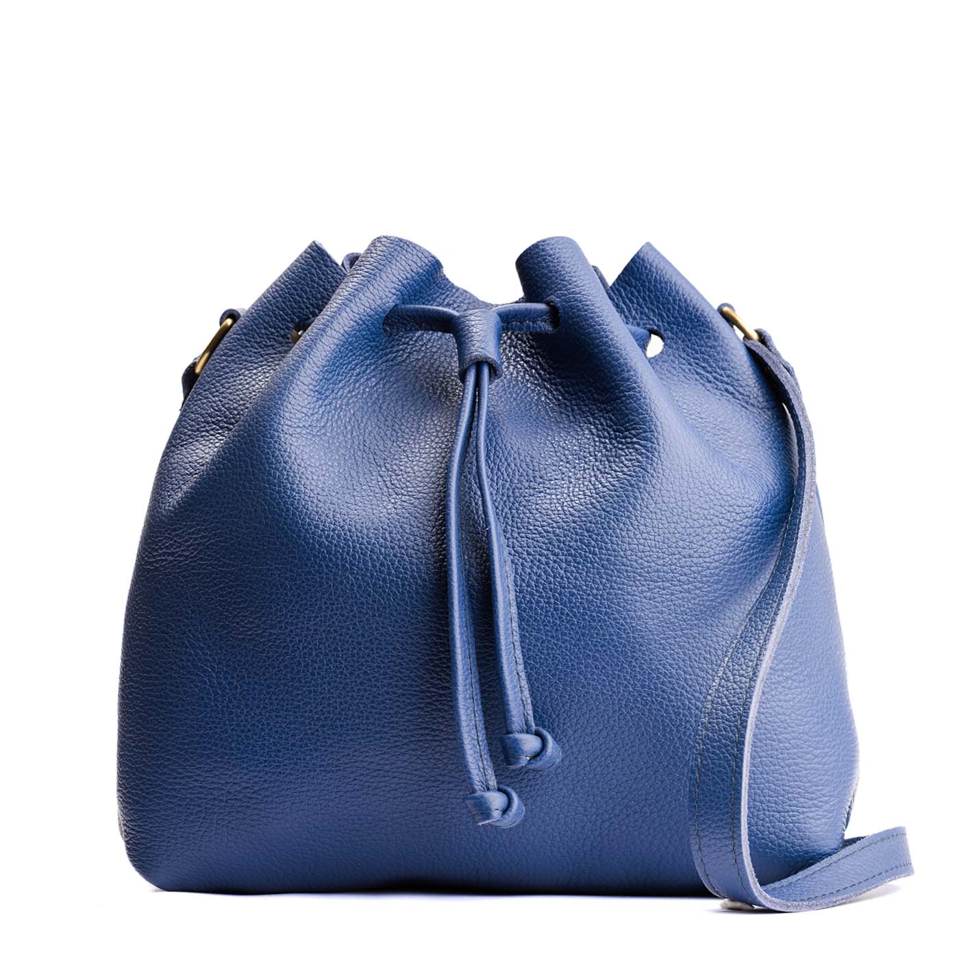 Leather Bucket Bag with Adjustable Crossbody Strap