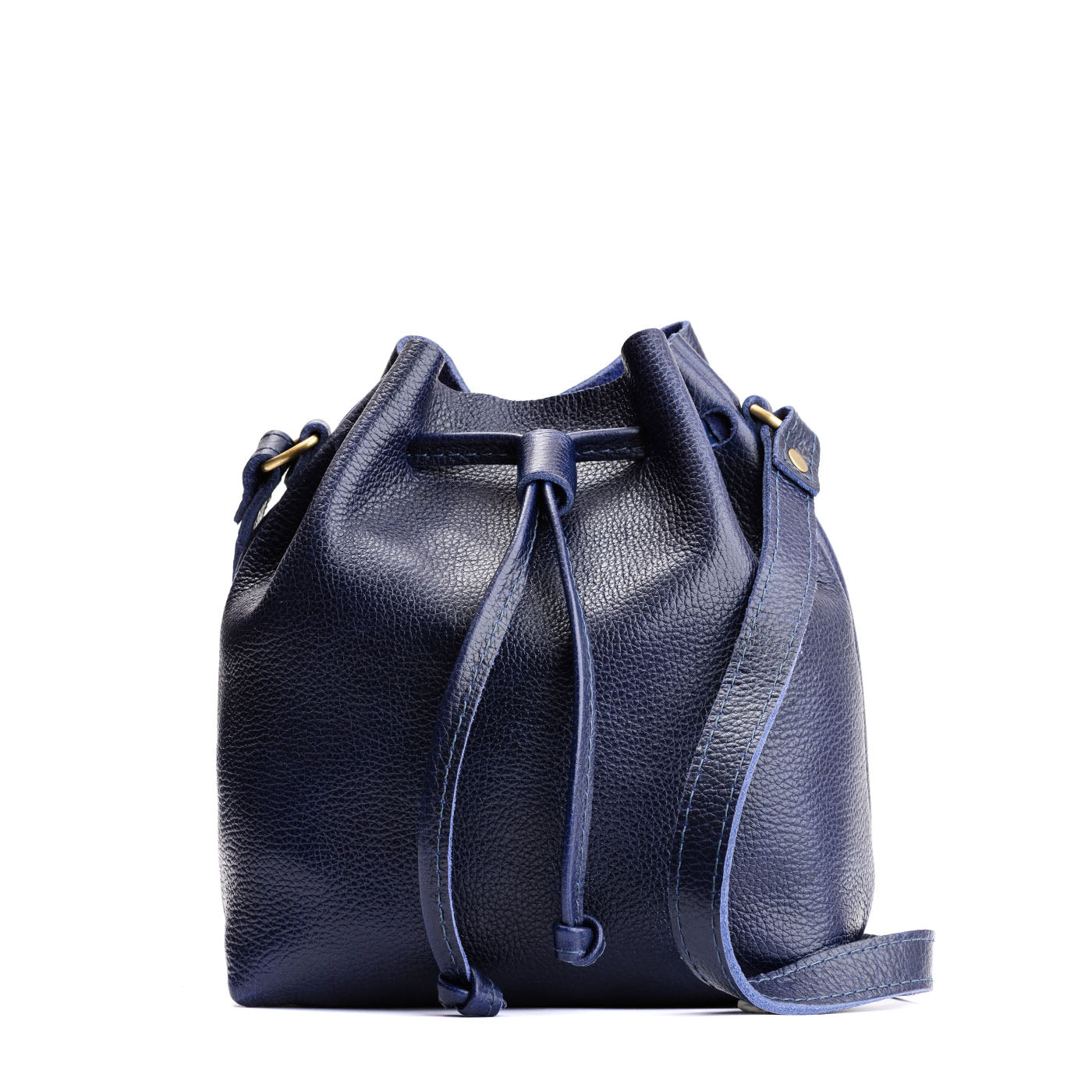 Leather Bucket Bag with Adjustable Crossbody Strap