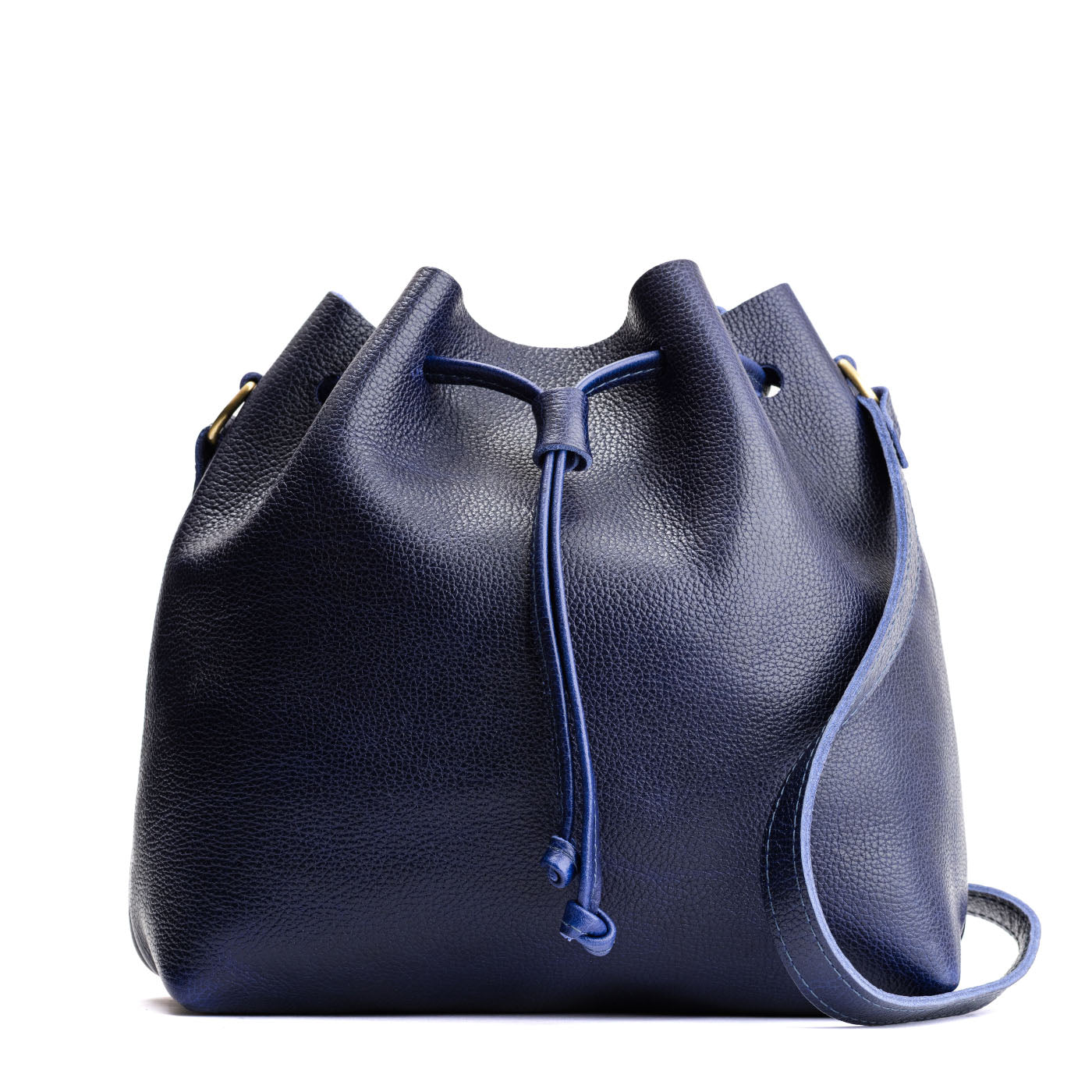 Leather Bucket Bag with Adjustable Crossbody Strap