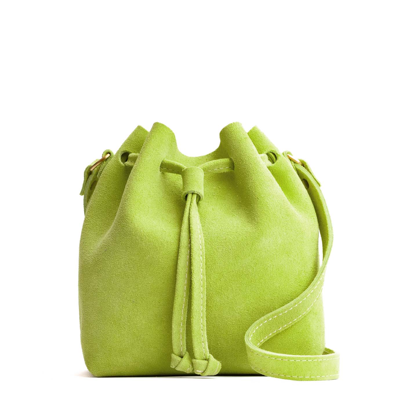 Leather Bucket Bag with Adjustable Crossbody Strap