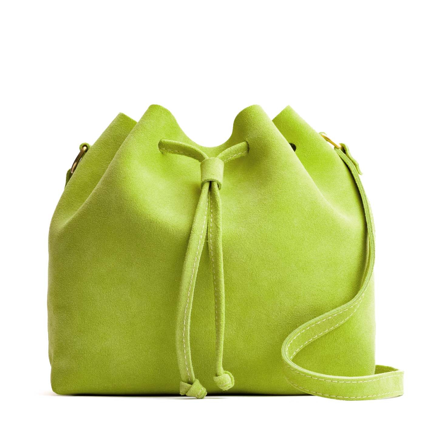 Leather Bucket Bag with Adjustable Crossbody Strap