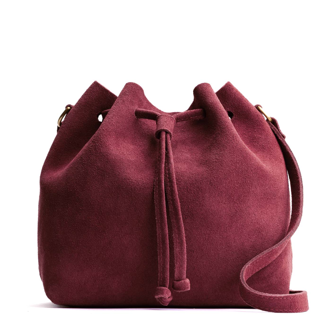 Leather Bucket Bag with Adjustable Crossbody Strap