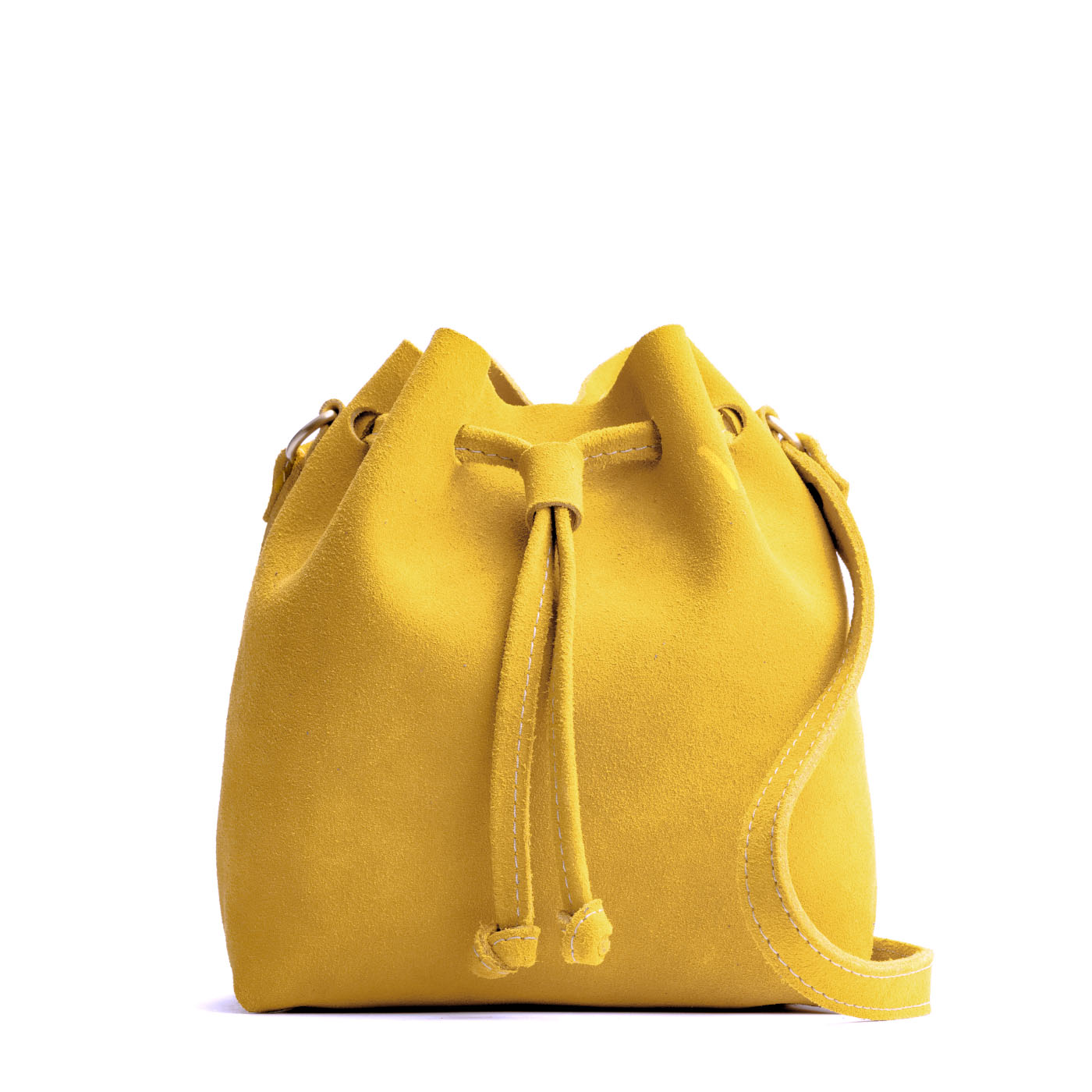 Leather Bucket Bag with Adjustable Crossbody Strap