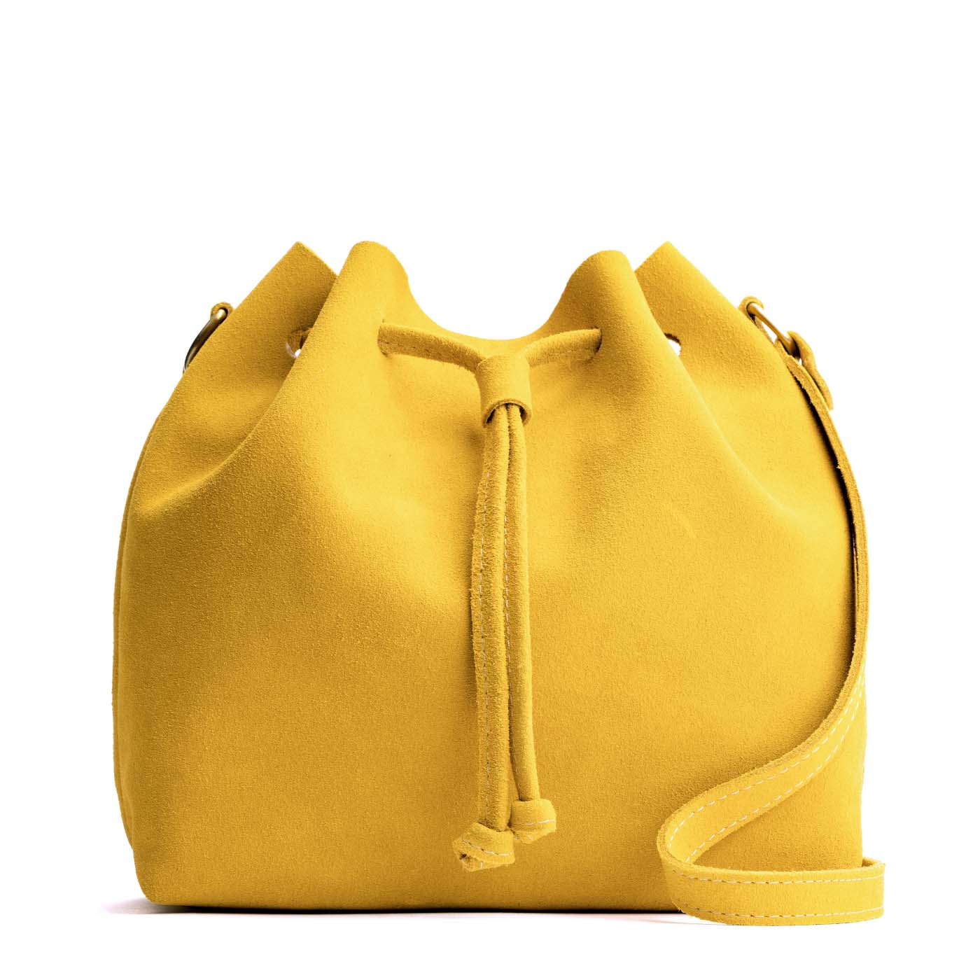 Leather Bucket Bag with Adjustable Crossbody Strap
