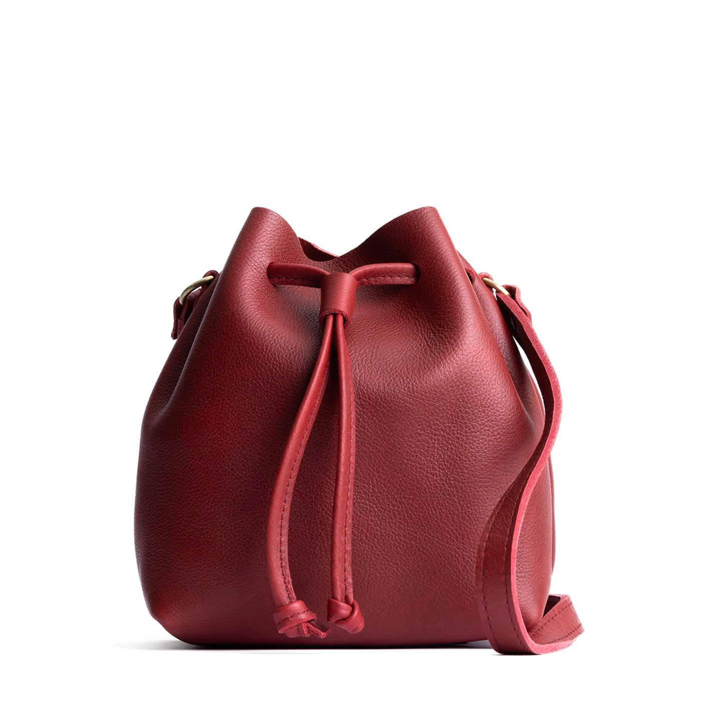 Leather Bucket Bag with Adjustable Crossbody Strap