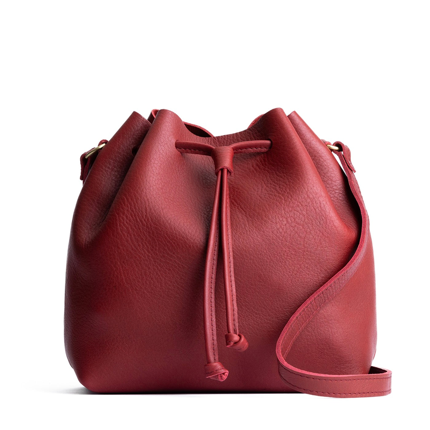 Leather Bucket Bag with Adjustable Crossbody Strap