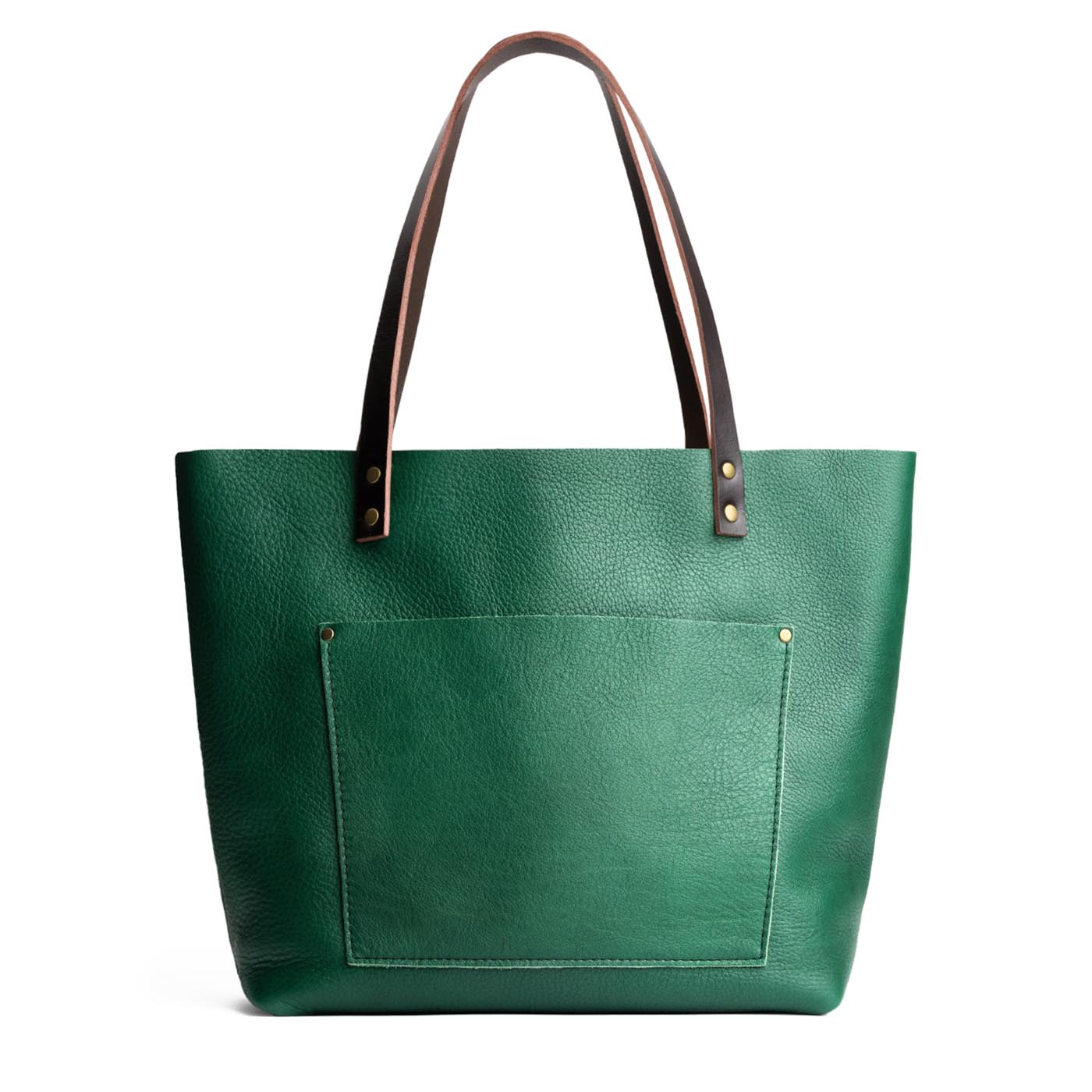 Handcrafted Leather Tote Bag with Brass Rivets & Key Loop