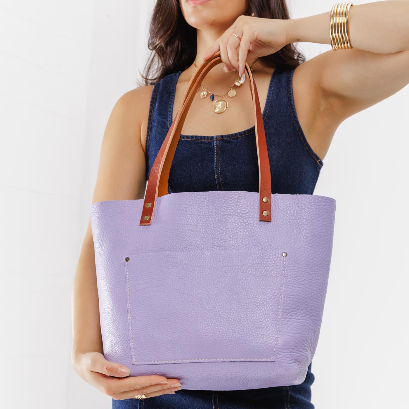 Limited Edition Handcrafted Leather Tote Bag with Pockets & Key Loop ...