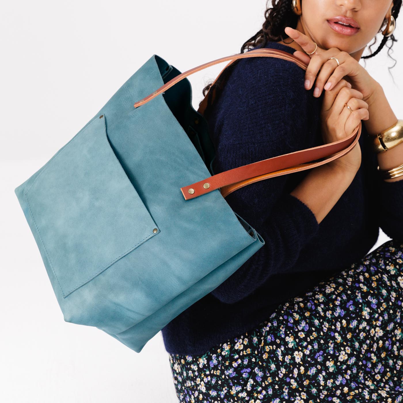 Limited Edition Handcrafted Leather Tote Bag with Pockets & Key Loop ...