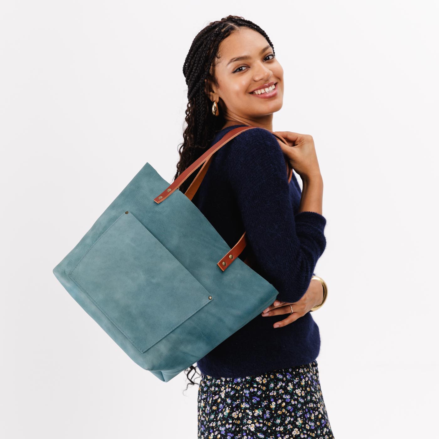 Limited Edition Handcrafted Leather Tote Bag with Pockets & Key Loop ...