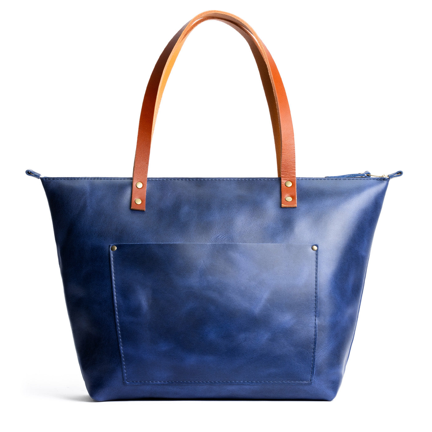 Handcrafted Leather Tote Bag with Brass Rivets & Key Loop - Portland ...