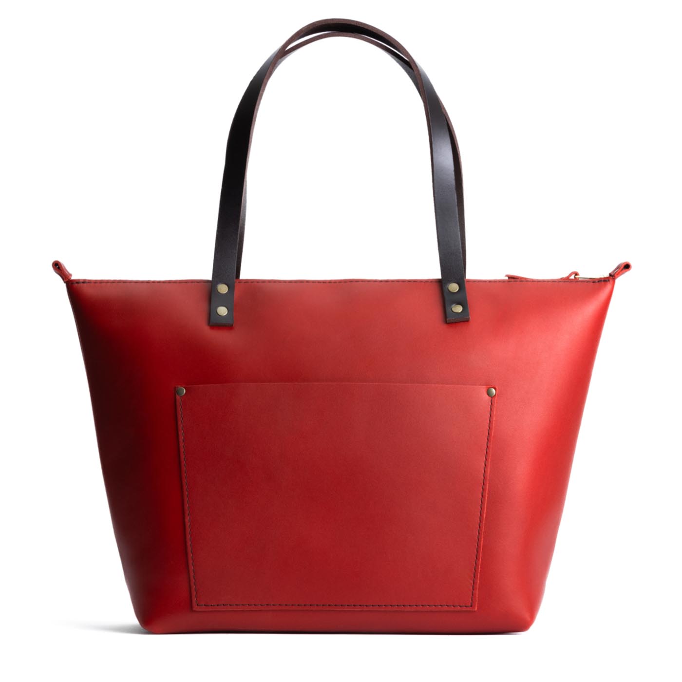 Handcrafted Leather Tote Bag with Brass Rivets & Key Loop - Portland ...
