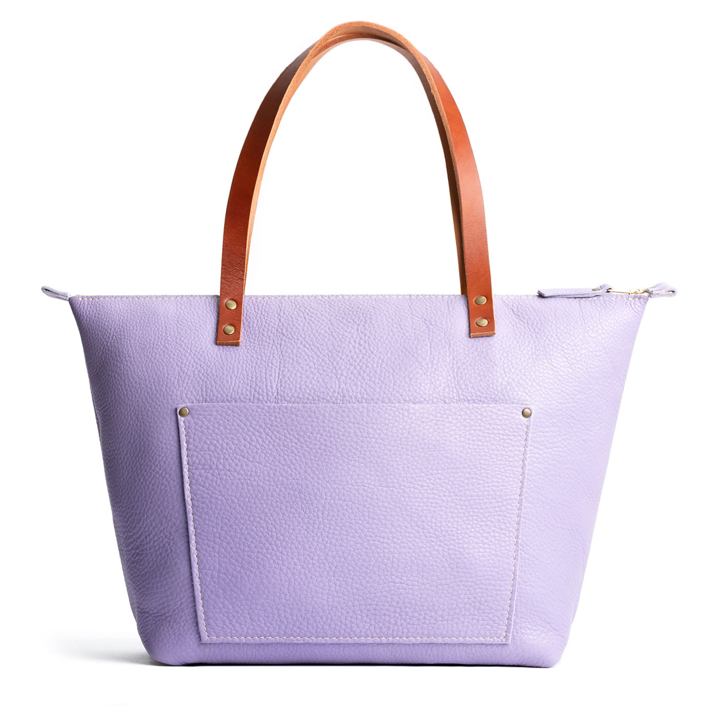 Handcrafted Leather Tote Bag with Brass Rivets & Key Loop - Portland ...