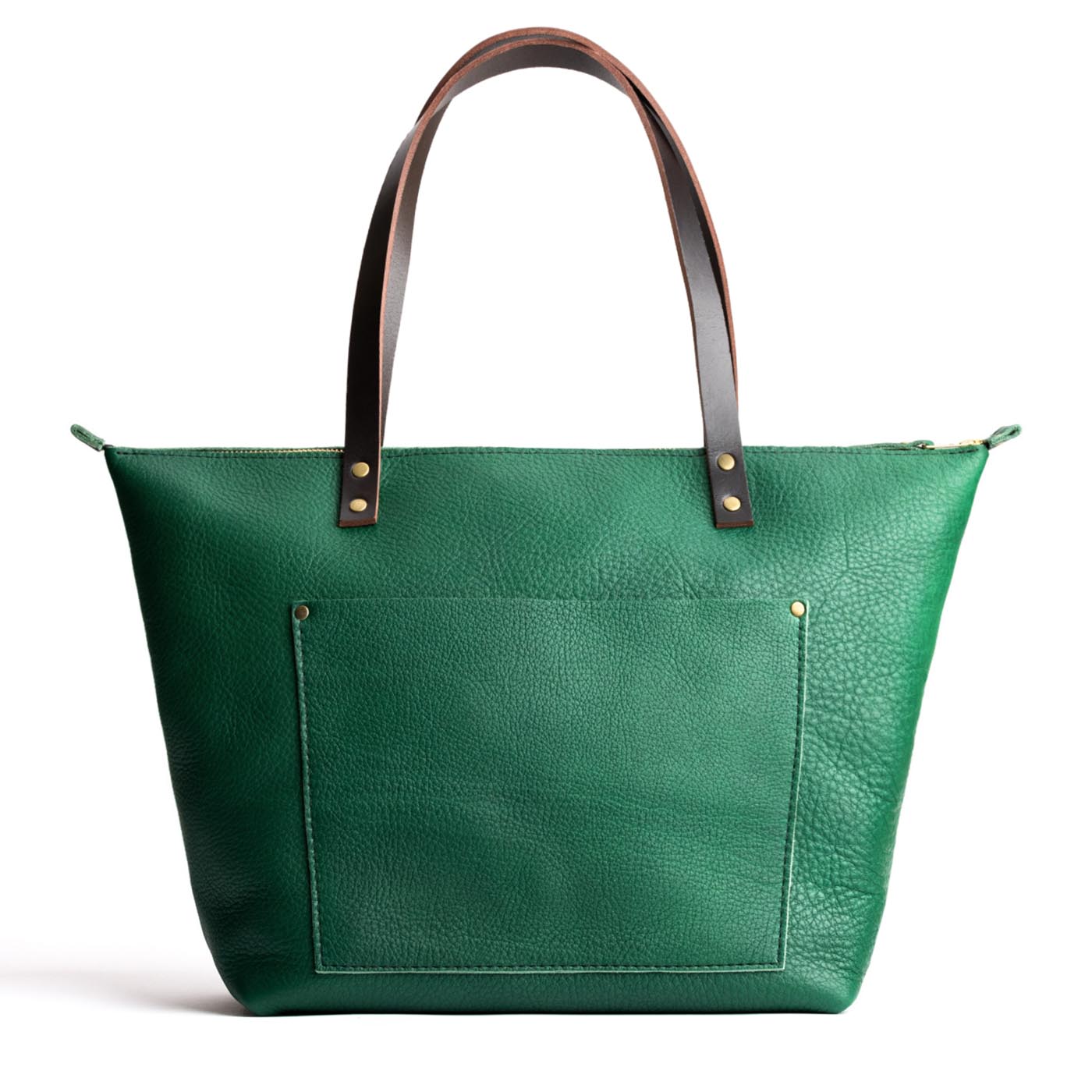 Handcrafted Leather Tote Bag with Brass Rivets & Key Loop - Portland ...
